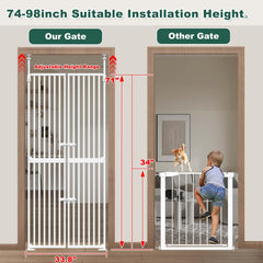 Flower Frail adjustable height cat gate installation without wall damage.