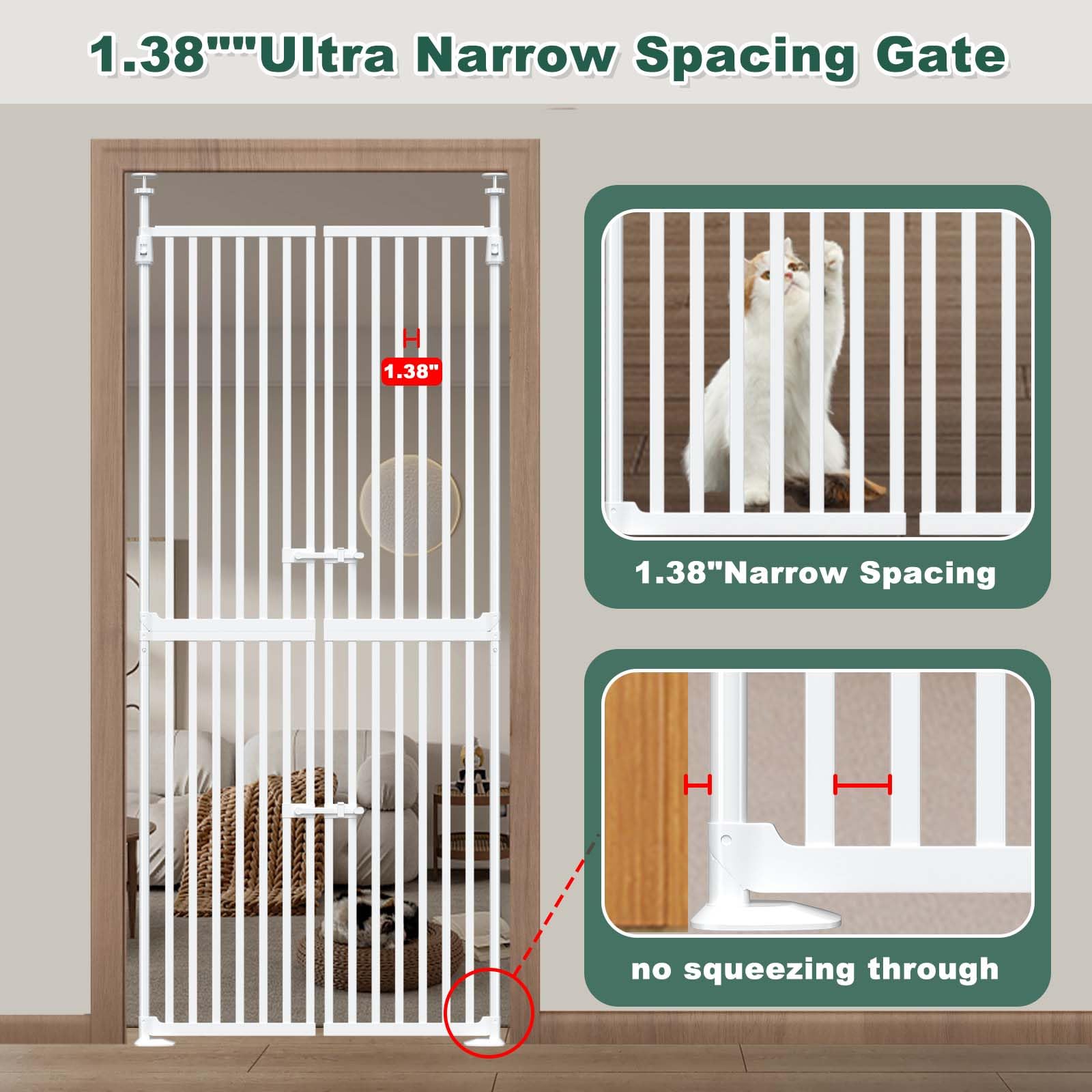 Flower Frail hallway kitchen gate used to separate pets and kids.