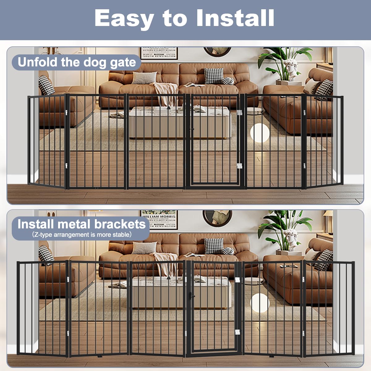 Flower Frail gate used indoors and outdoors on stairs and decks.