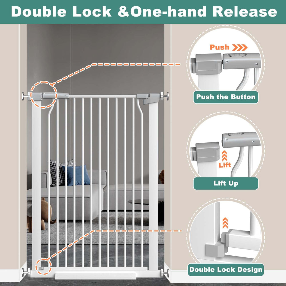 Flower Frail gate with 1.37 inch bar spacing reduces pinch points