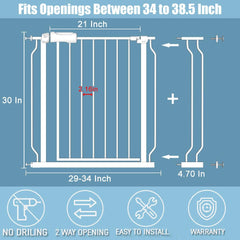 Flower Frail walk-through gate shown with pressure-mounted installation.