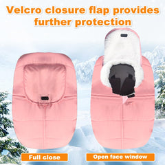Flower Frail windproof car seat cover with coral fleece keeps baby cozy outdoors