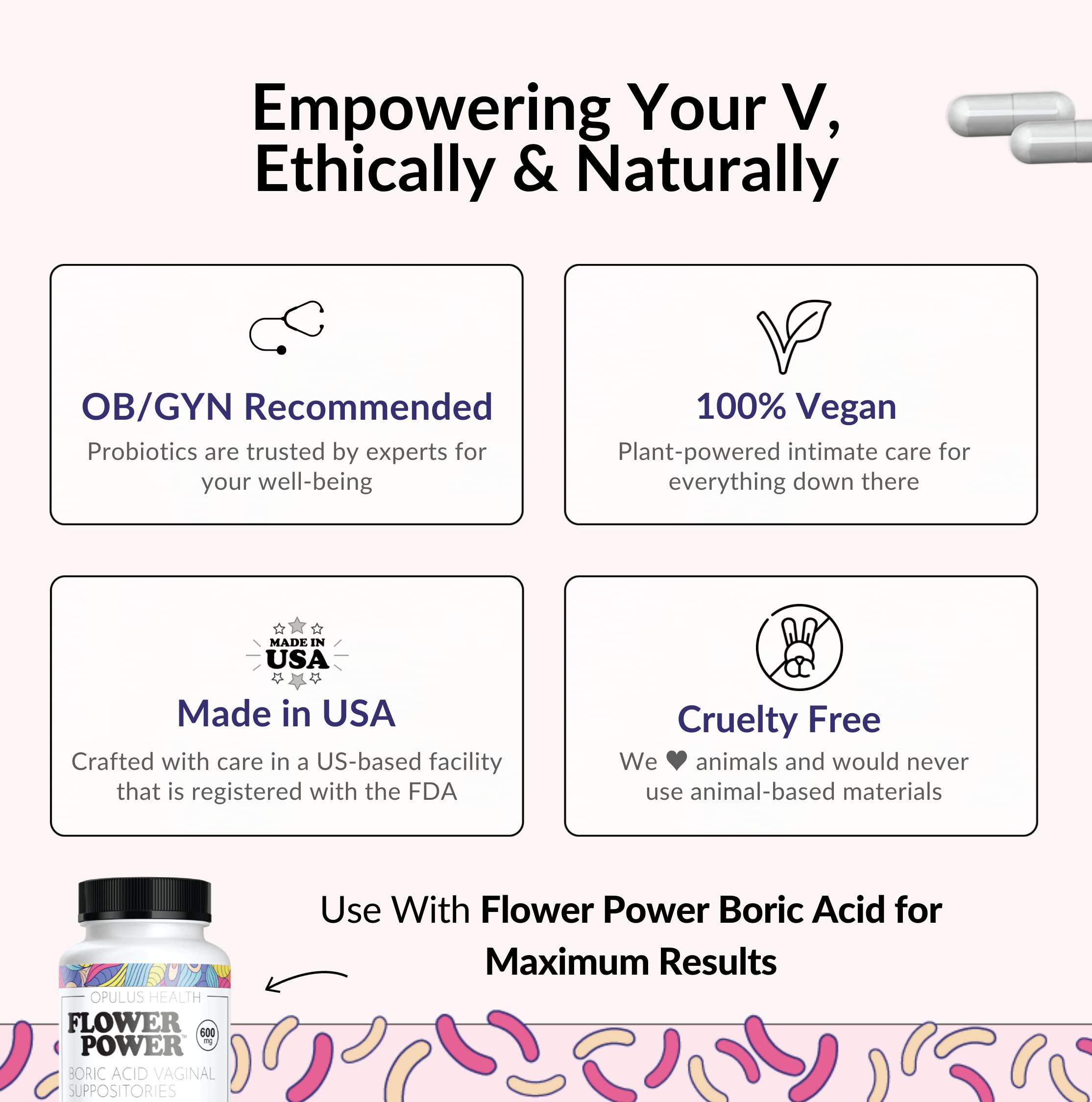 Packaging box of Flower Power Divine Vagine on a retail display shelf.