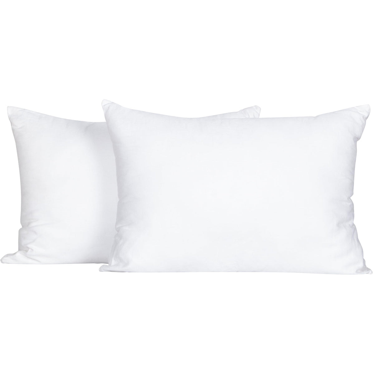 FLXXIE 2-pack pillows front view on bed showing compact 13x18 size for easy placement