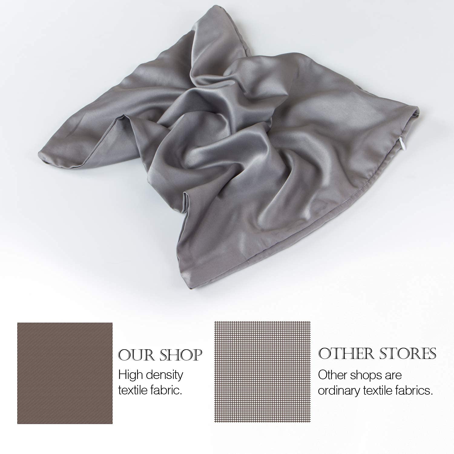 Machine-washable FLXXIE satin pillowcase shown with cold wash care