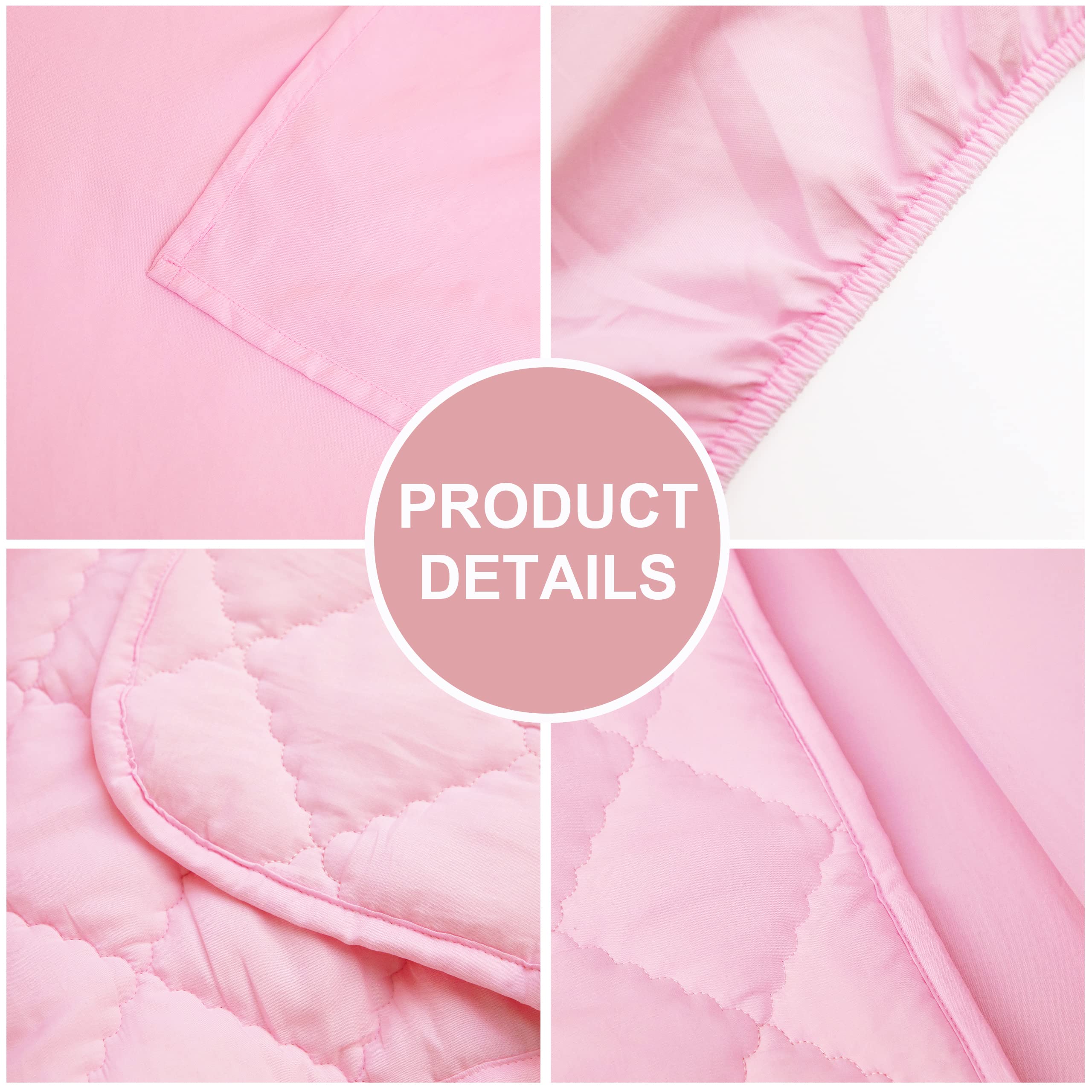 FLXXIE fitted sheet 28x52+8 in pink ready for bed setup