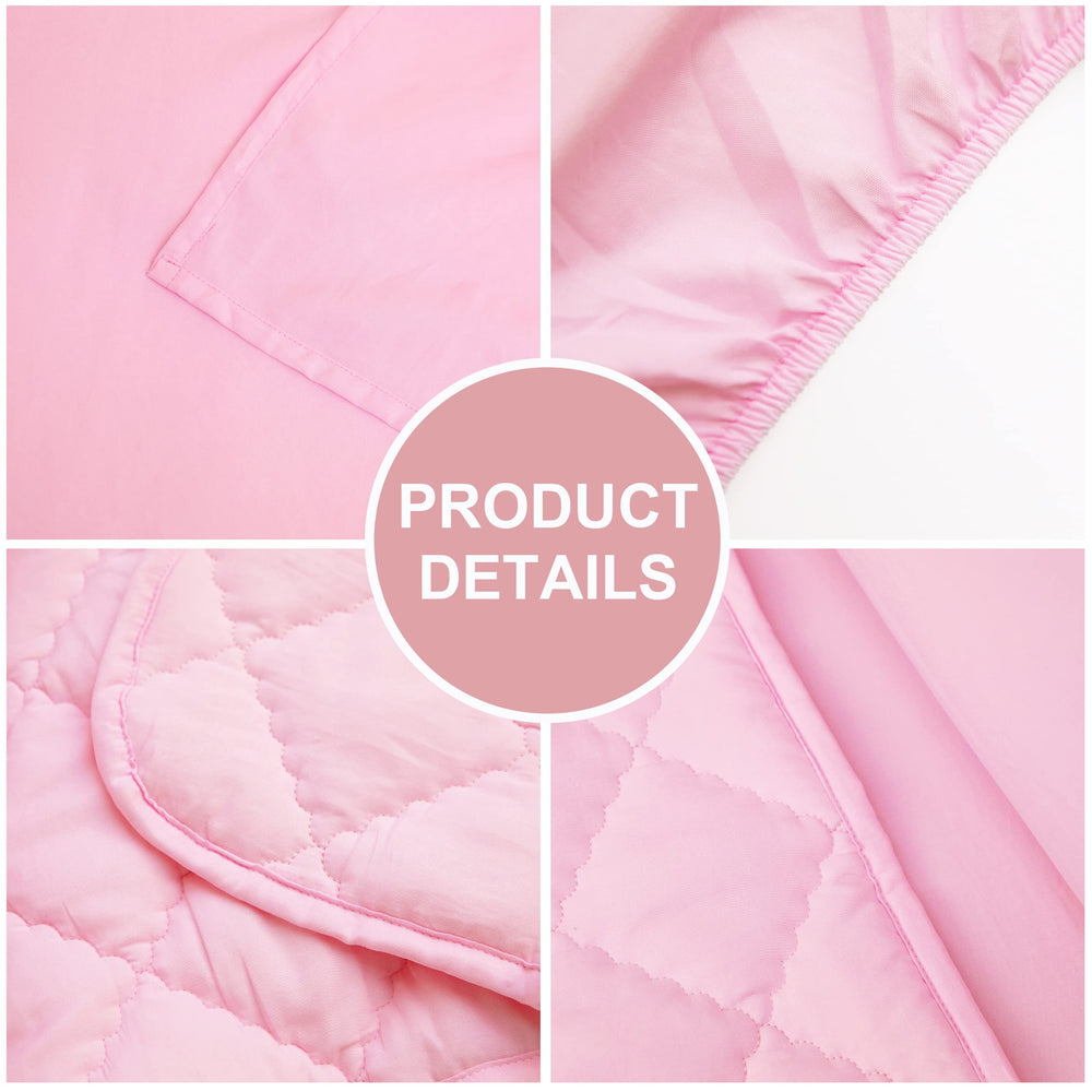 FLXXIE fitted sheet 28x52+8 in pink ready for bed setup