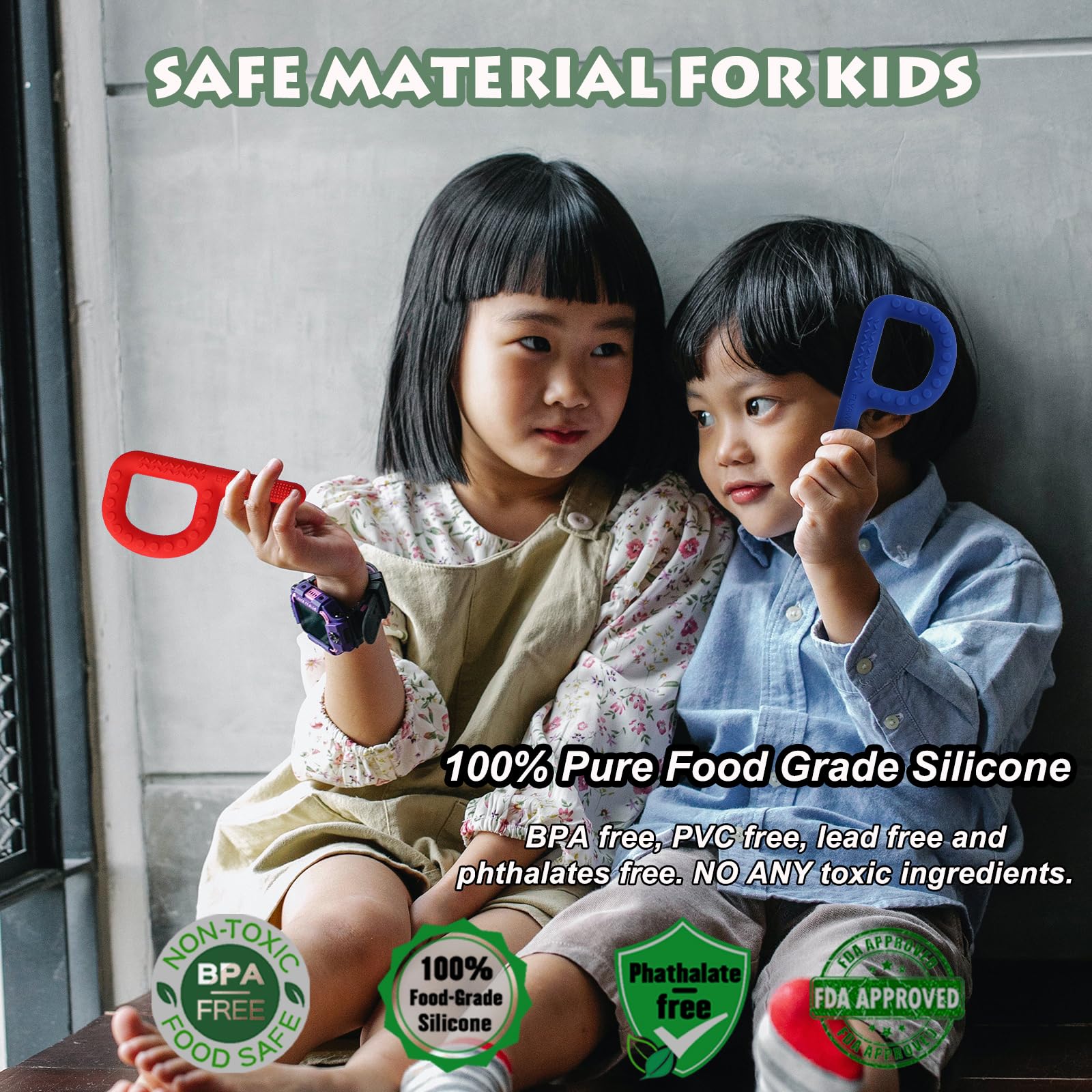 Flyaway soft silicone teether material