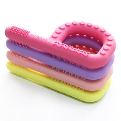 Flyaway teething sticks silicone with textured surfaces soothe gums and calm fussiness.