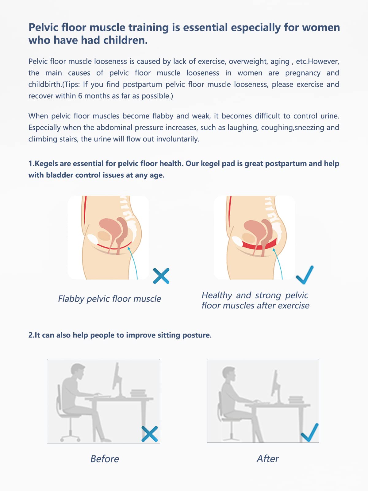 Flying Chicken pelvic floor trainer cushion with soft materials supports posture during exercises.