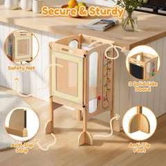 FlyingBoom adjustable-height tower grows with your child’s steps.