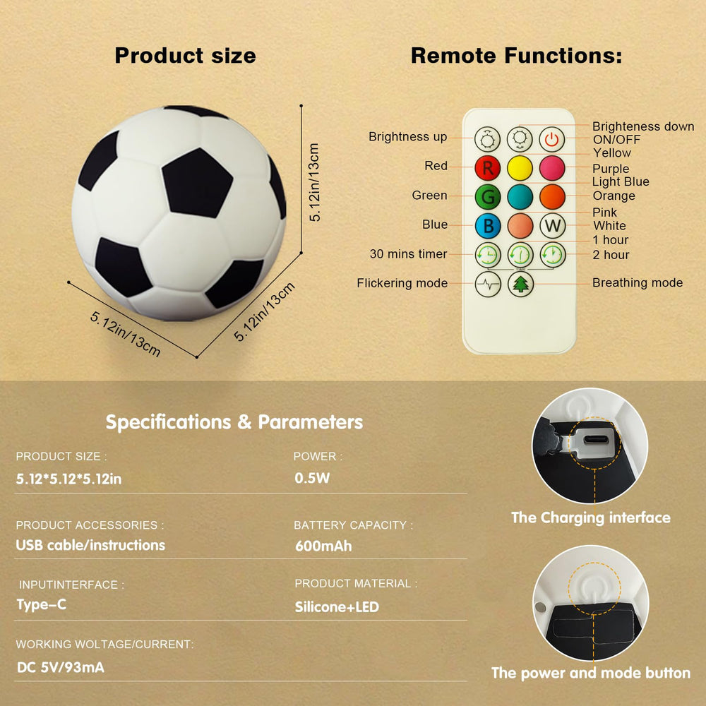 FlyonSea gift-ready soccer light ideal for birthdays and holidays.