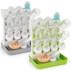Flysich baby bottle drying rack 2-pack on counter for organized drying.