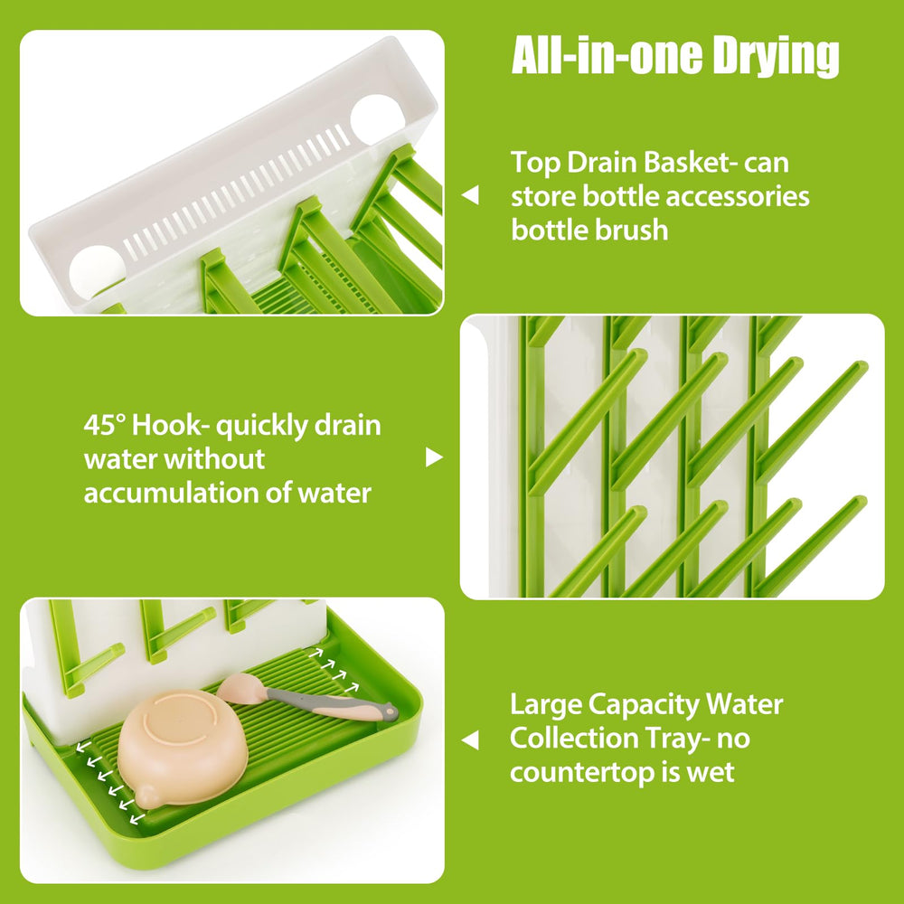 Top area of Flysich rack keeps accessories and drying items within reach