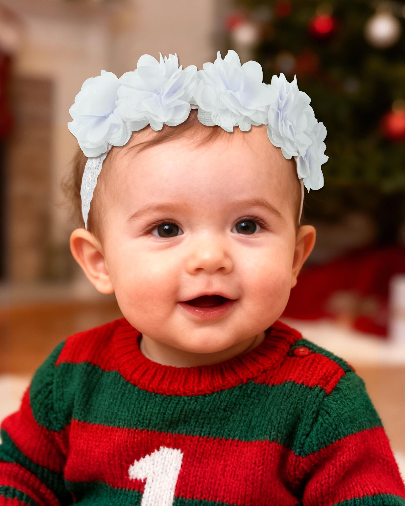 Fmeida headband suitable for baptism or first birthday photos