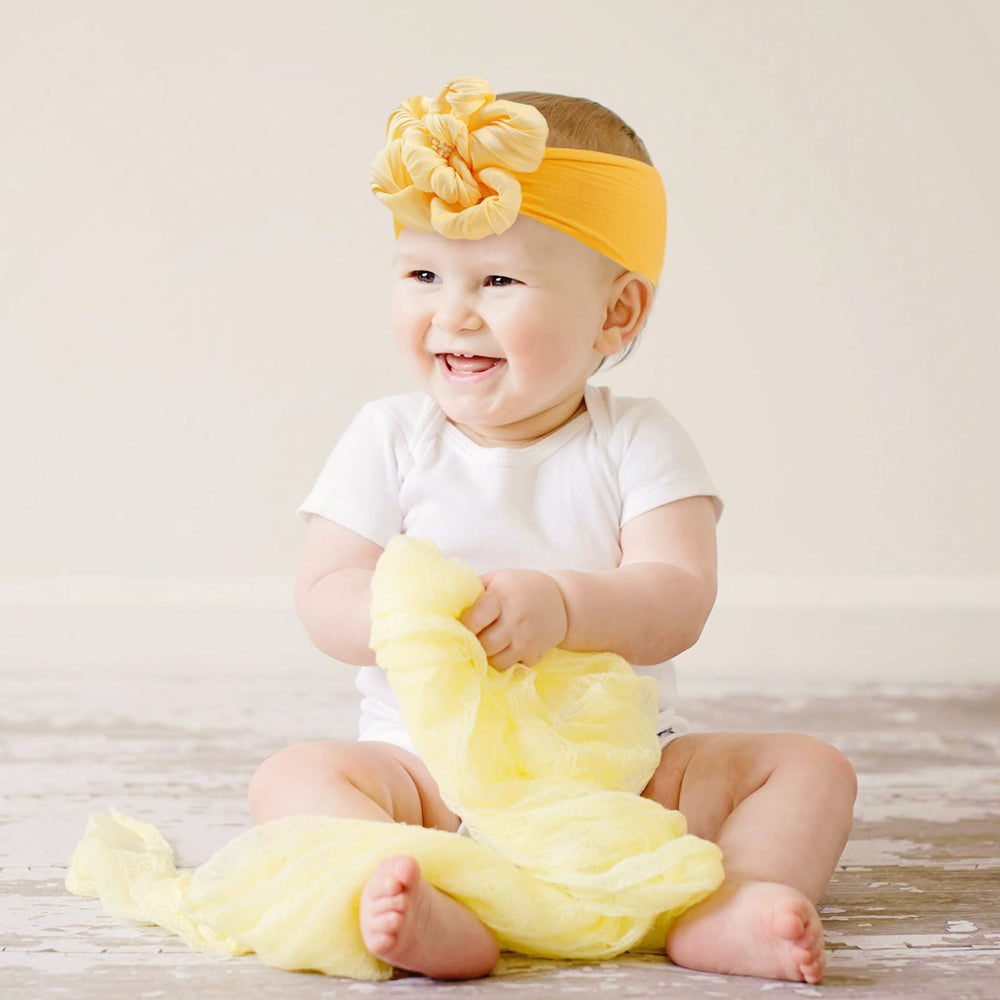Fmeida blue headband for 0-3 years with soft elastic comfort