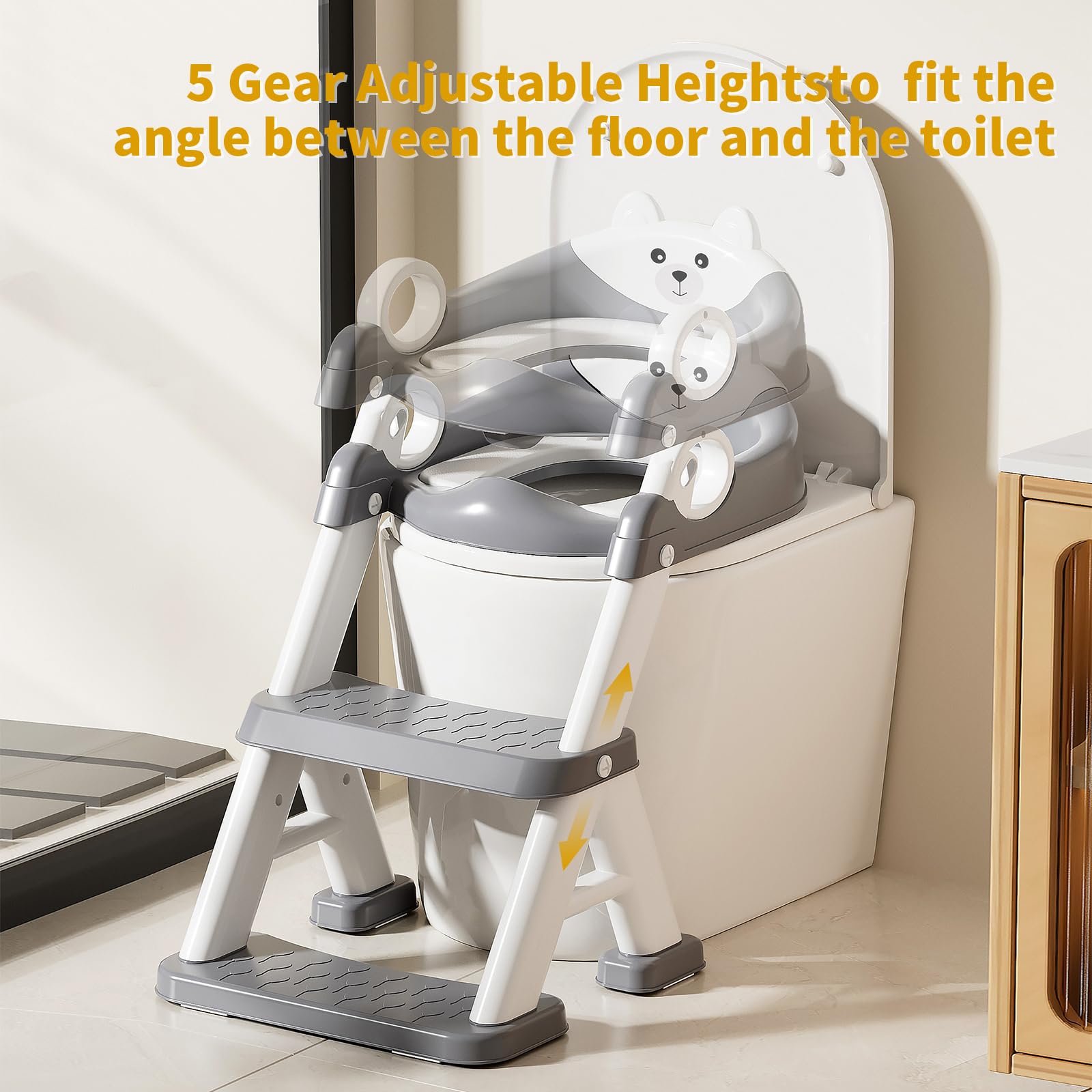 Fnaumdol Potty Training Seat 2-in-1 use as stool and training seat.