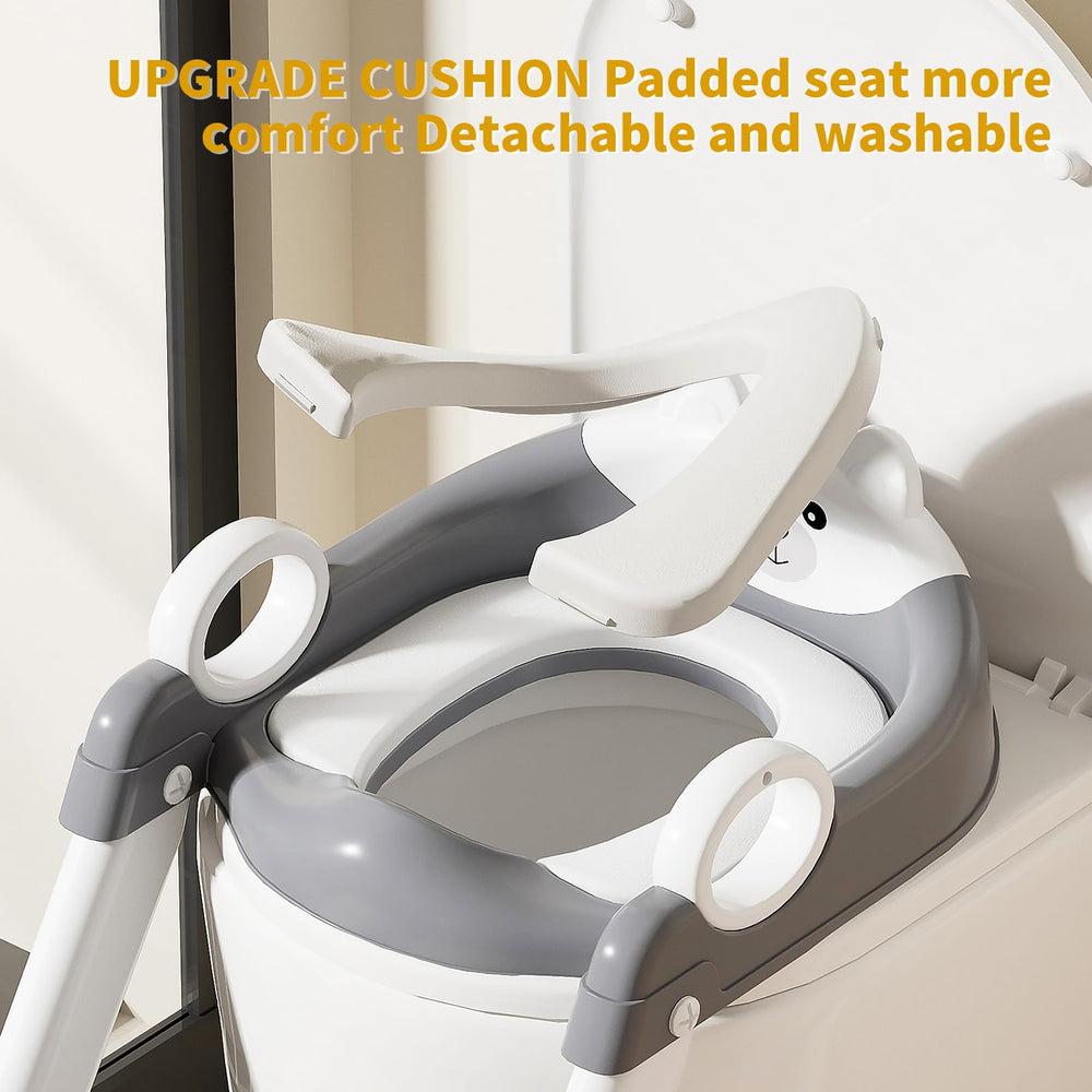 Fnaumdol Potty Training Seat wide tread supports comfortable entry and reduces hesitation.