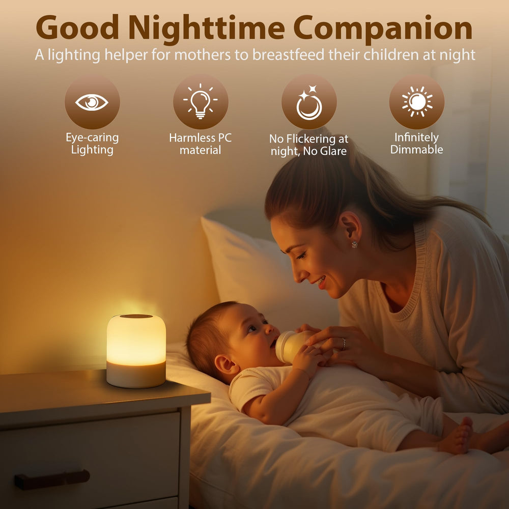 FNMYCO cordless bedside lamp for midnight feeding