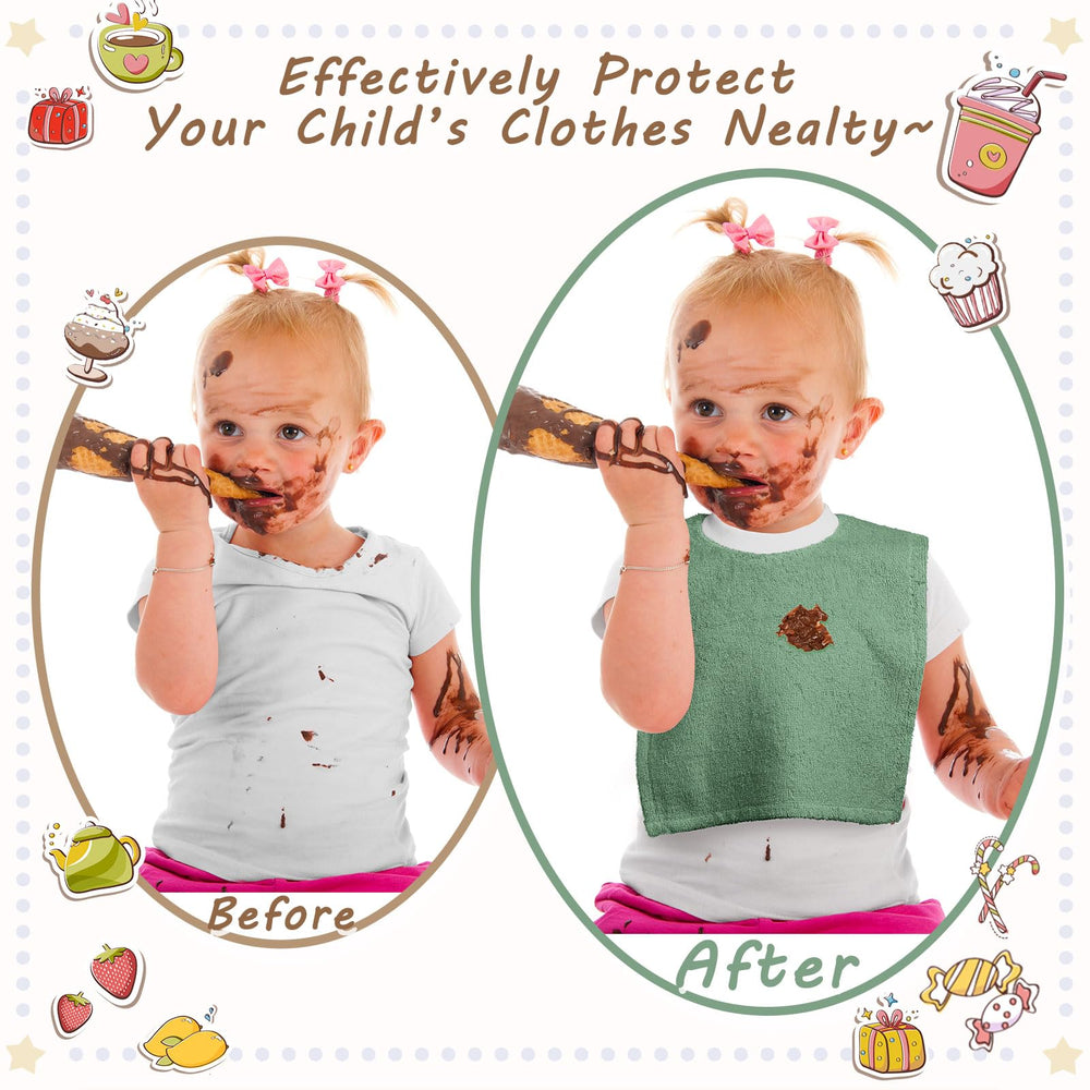 Foaincore baby bib can unfold into a burp cloth for quick cleanup.