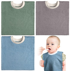 Foaincore pullover baby bib with full-coverage design protects outfits during meals.