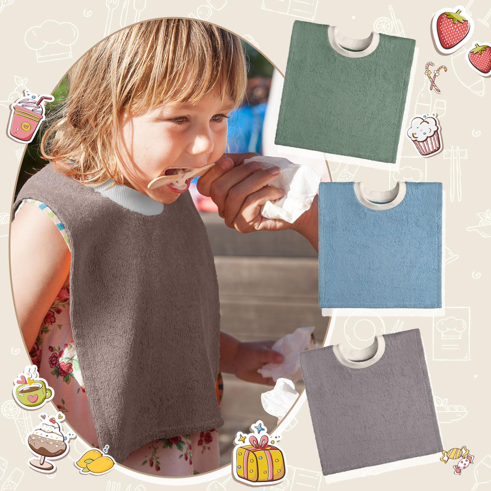 Foaincore baby bib measures 17 by 12.5 inches for broad coverage.