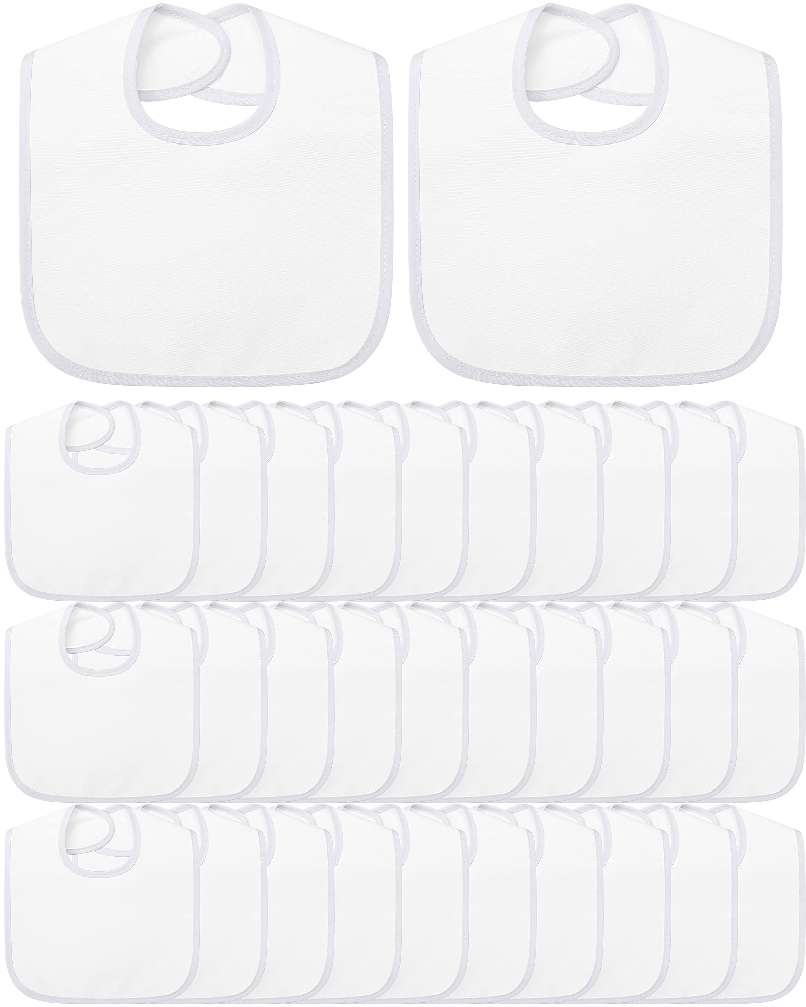 Foaincore white baby bib front view with absorbent inner layer for mess-prone meals