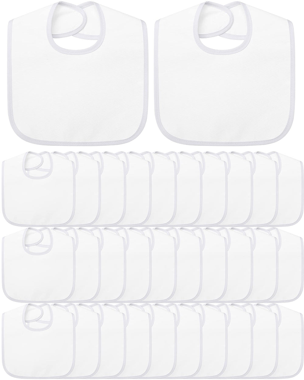 Foaincore white baby bib front view with absorbent inner layer for mess-prone meals