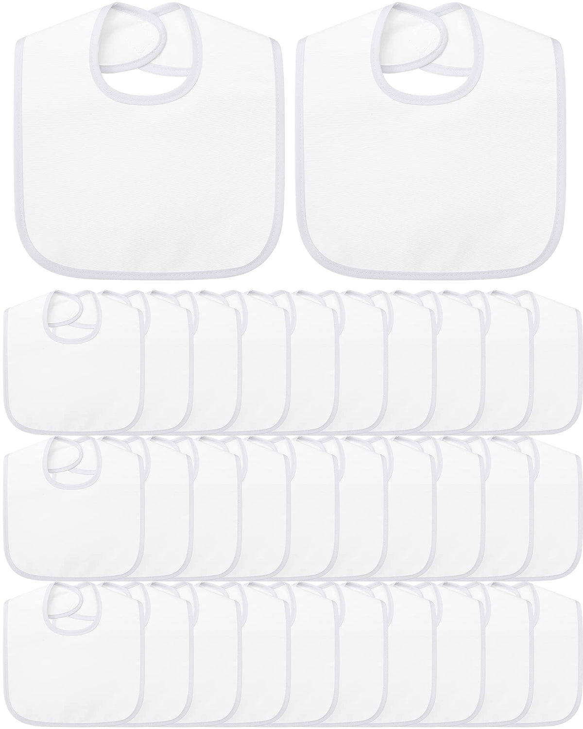 Foaincore white baby bib front view with absorbent inner layer for mess-prone meals