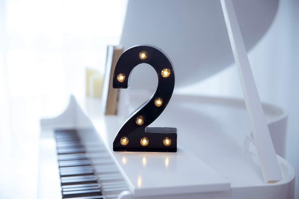 Foaky battery-powered marquee lights close-up, portable party sign for events