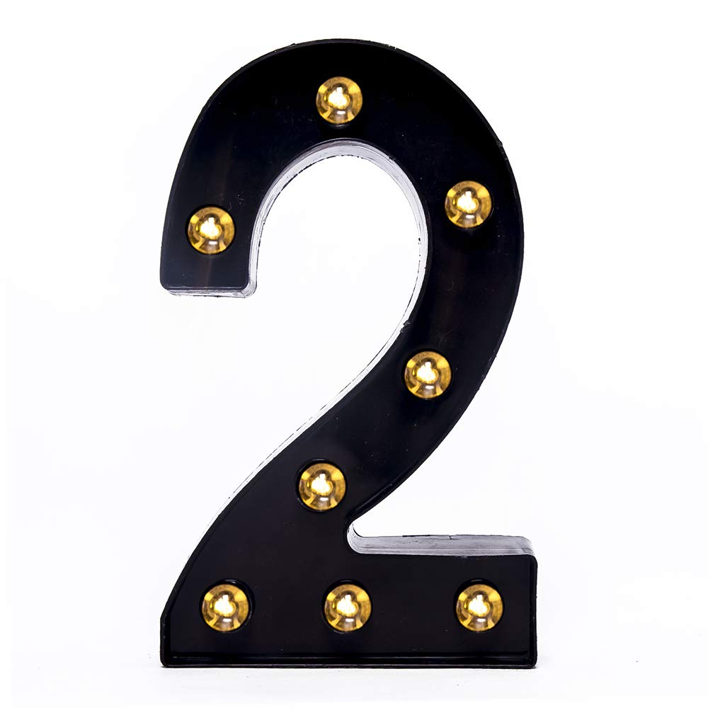 Foaky black LED marquee number lights on wall for stylish home decor