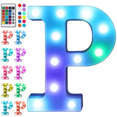 Foaky LED letter lights with remote control show vibrant colors for party decor