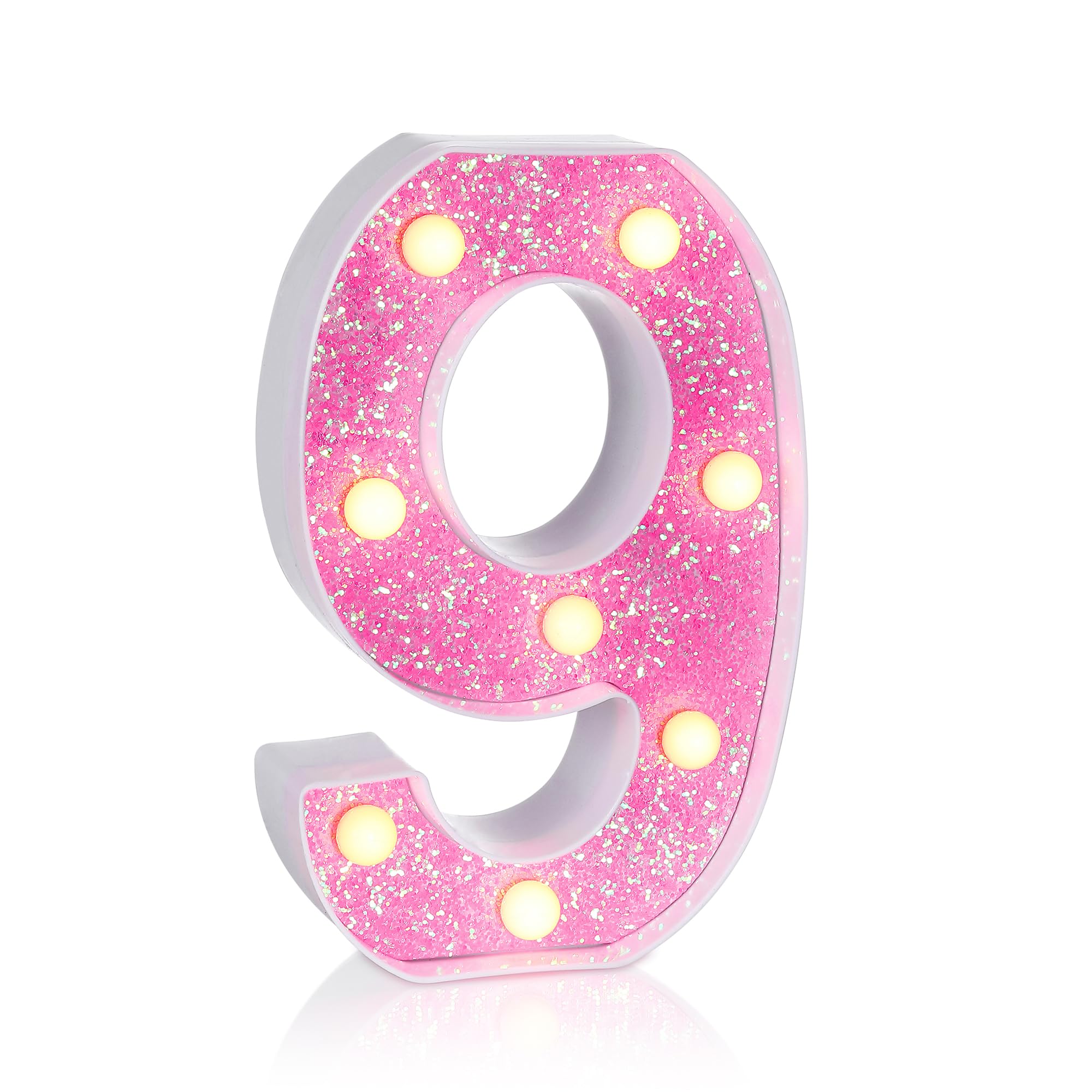Foaky Pink Light Up Letters bling pink sign for table decor and festive ambience.