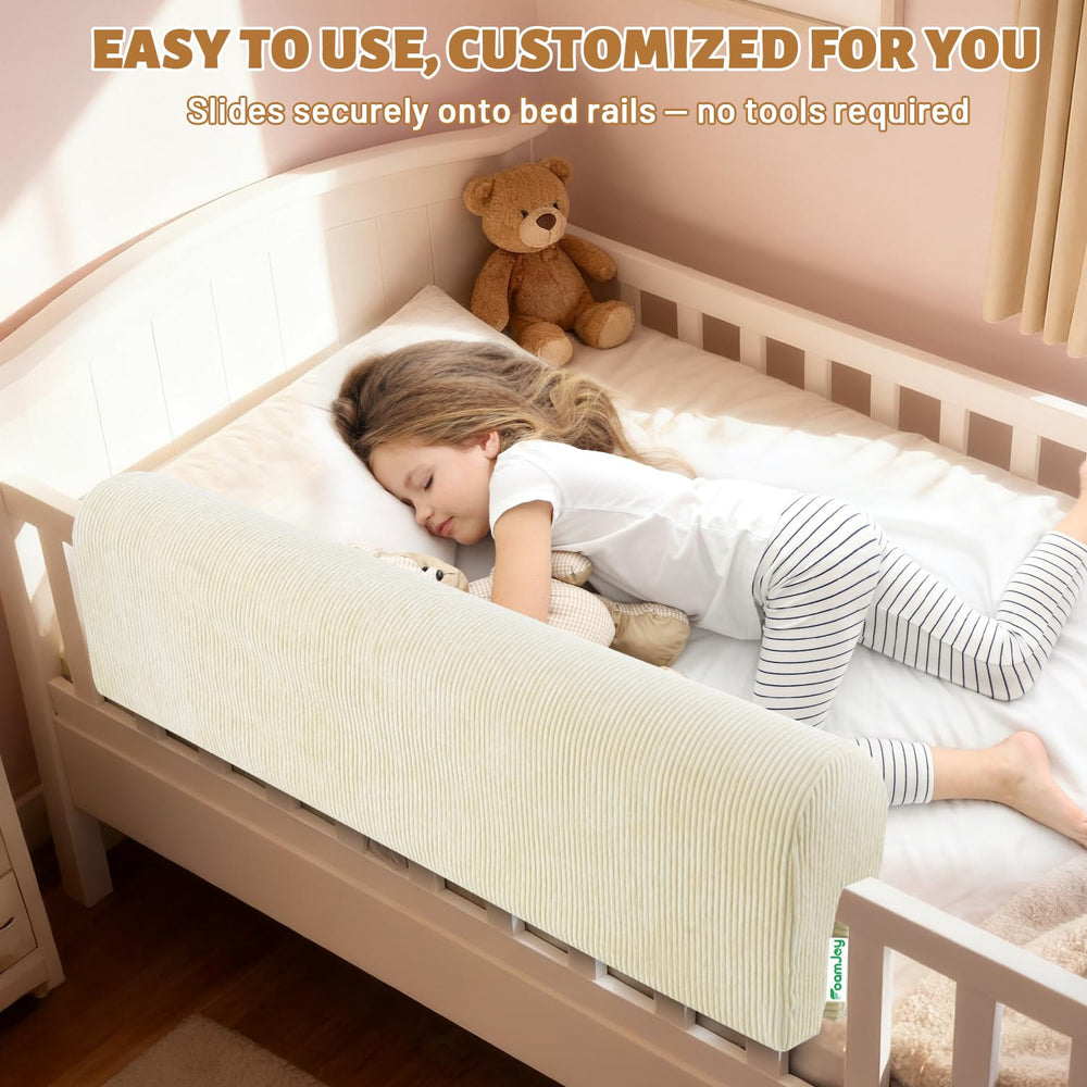 FoamJoy bunk bed rail protector with soft cover for safe edges.