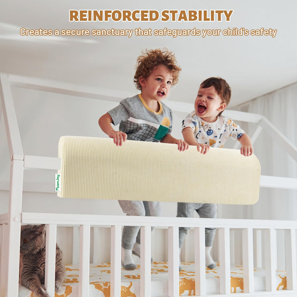 FoamJoy soft bed rail cushion enhances rail height and edge safety.