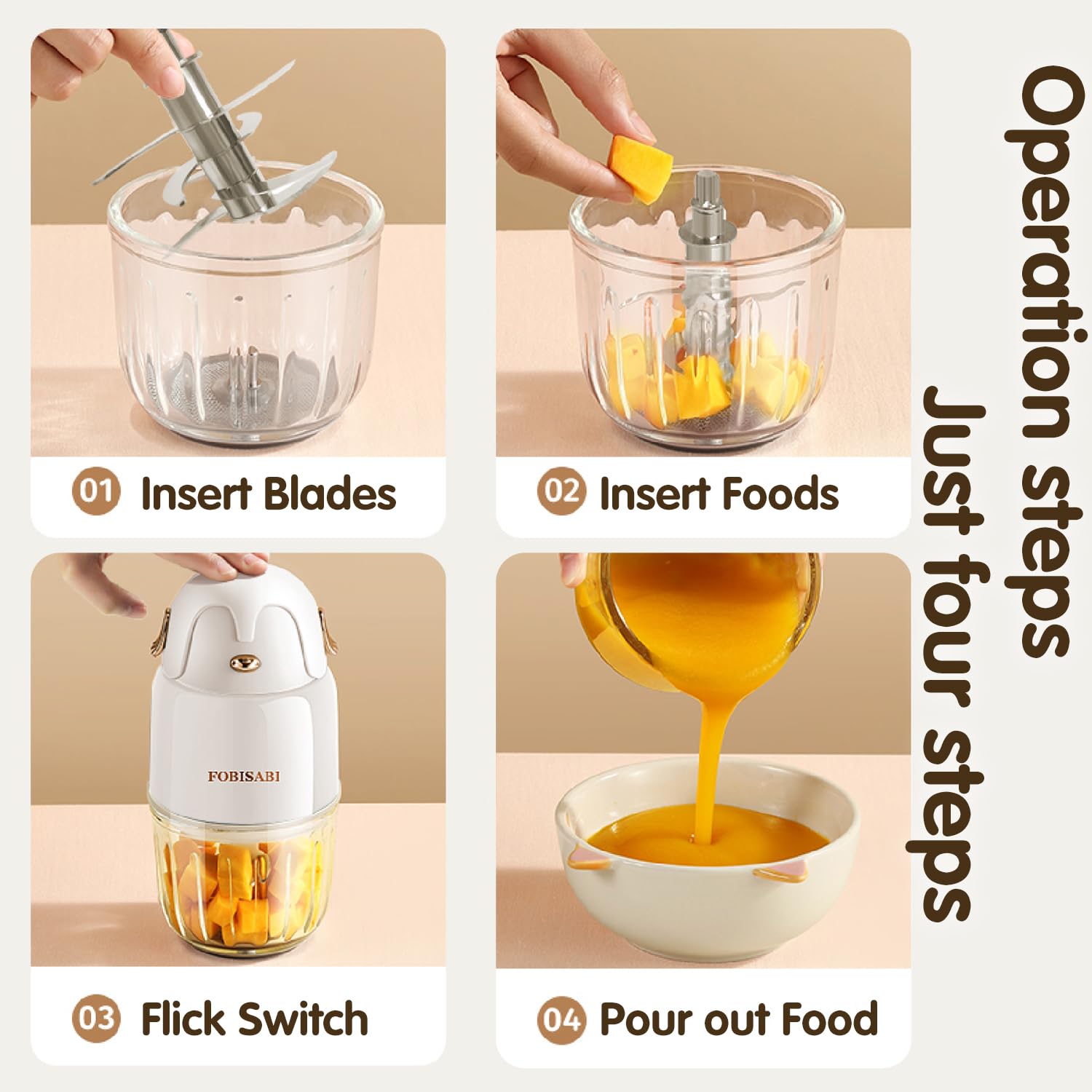 FOBISABI baby food maker dishwasher-safe – easy cleanup after busy feeding sessions.