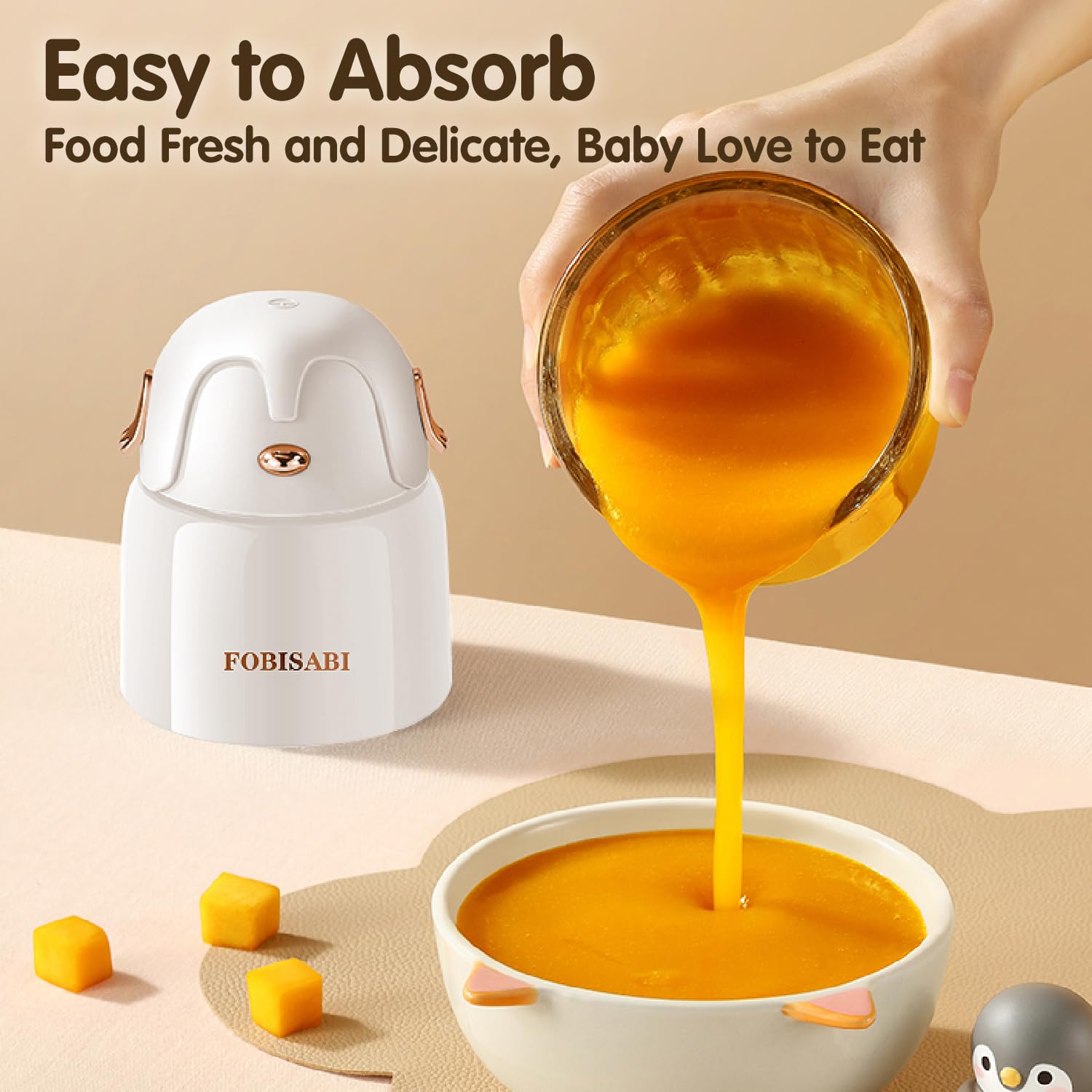 FOBISABI baby food maker motor – high-power blending to save mealtime time.
