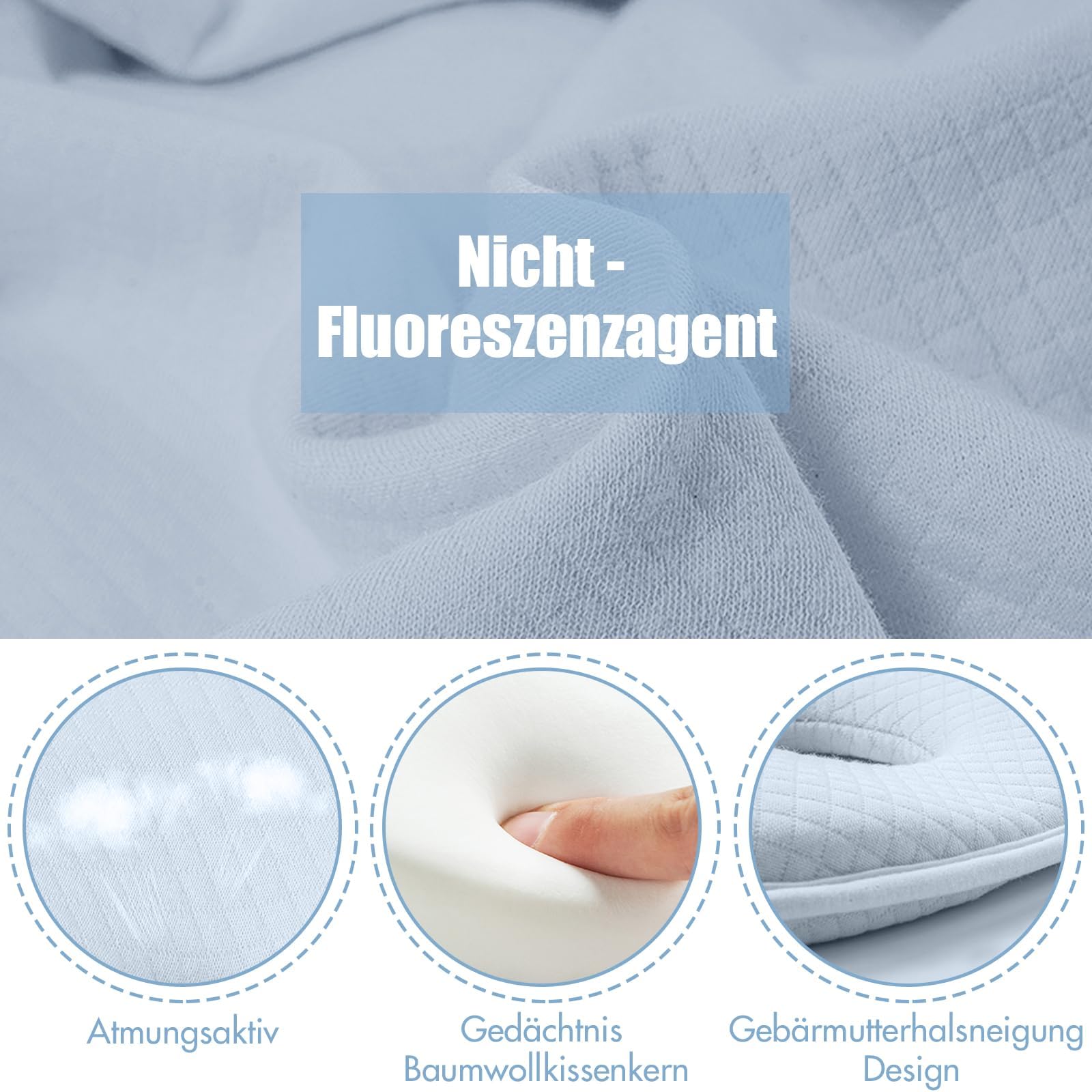 FOBSERD memory-foam core provides gentle head support.