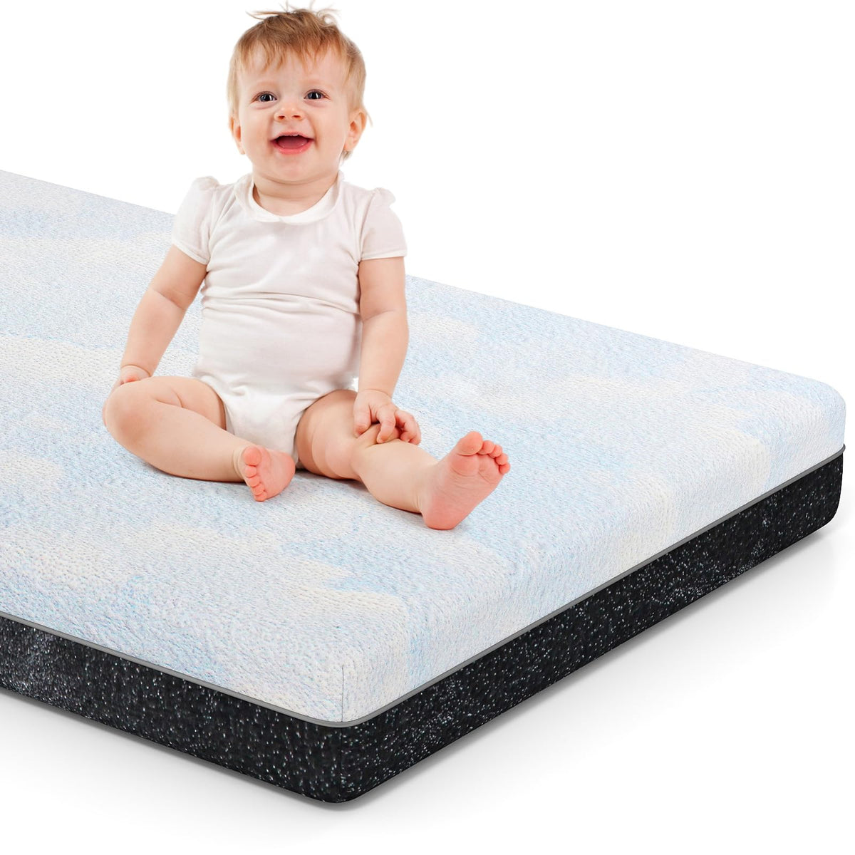 foctance crib mattress dual-sided cover for year-round comfort and easy cleaning