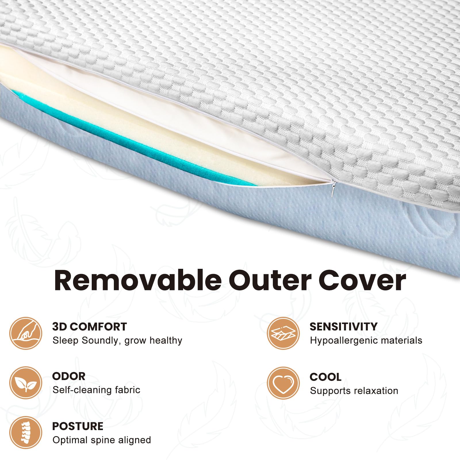 Foctance safety-certified design emphasizes infant safety with foam-free construction.