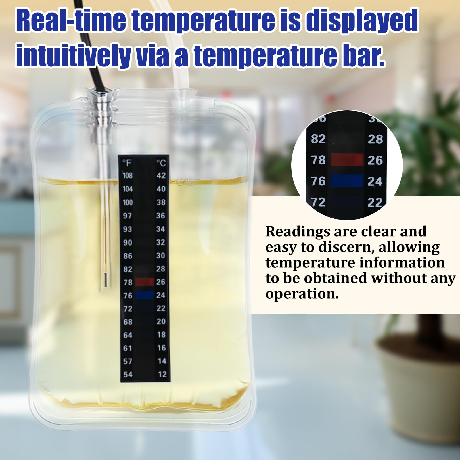 FODACEL Urine Warmer syringe assembly aids quick air expulsion for reliable heating.