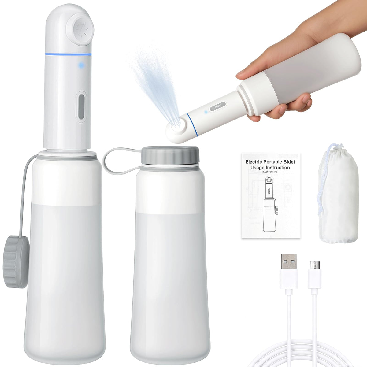 FODAHRWS portable bidet front view for travel hygiene and convenience