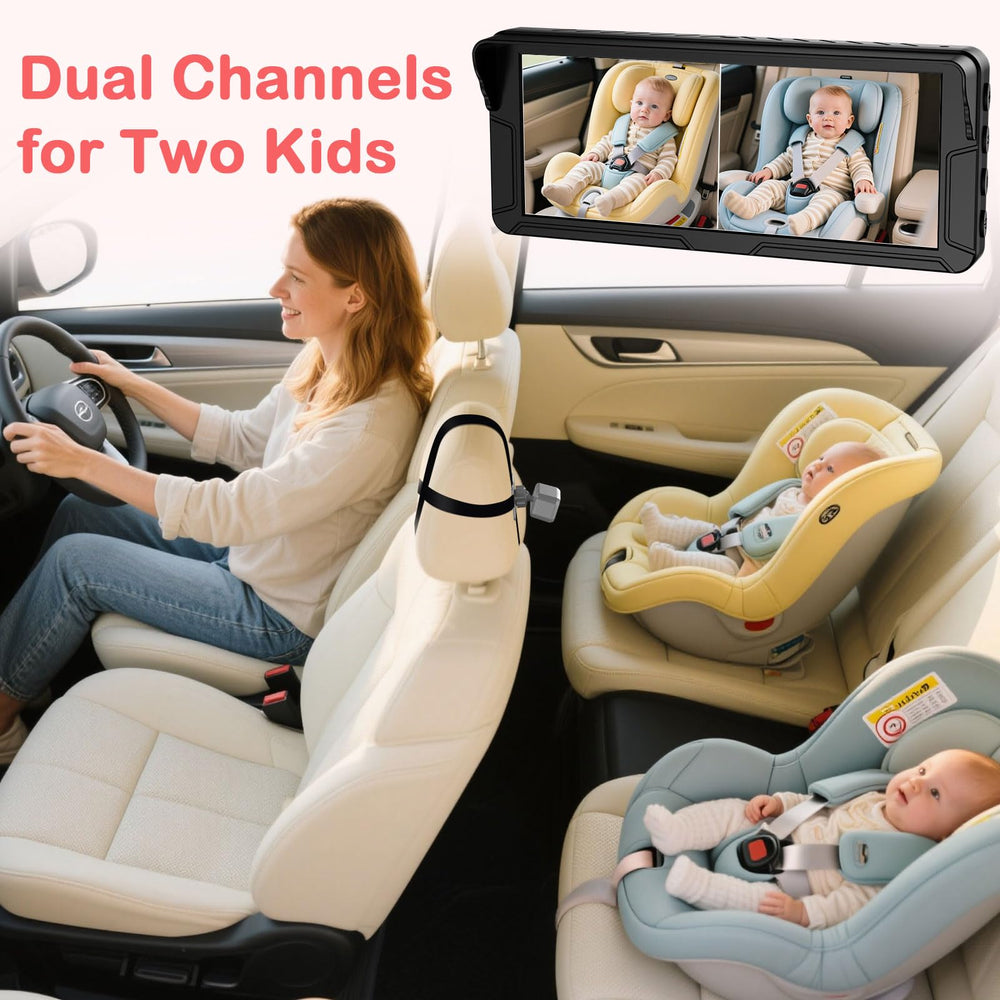 Fodkh 6-9 ultrawide display delivers a clear backseat view with glare reduction.