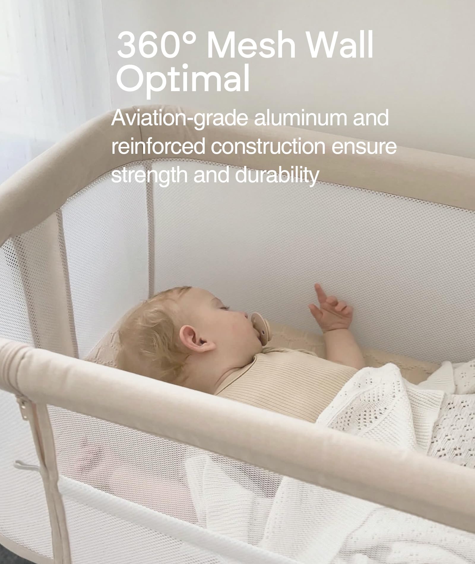 Fodoss bedside bassinet wheels enable easy movement around the home
