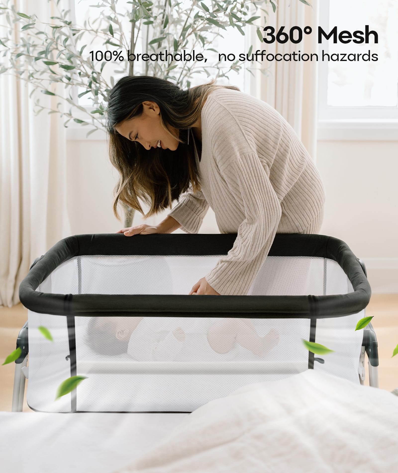 Fodoss bassinet wheels glide smoothly over carpet