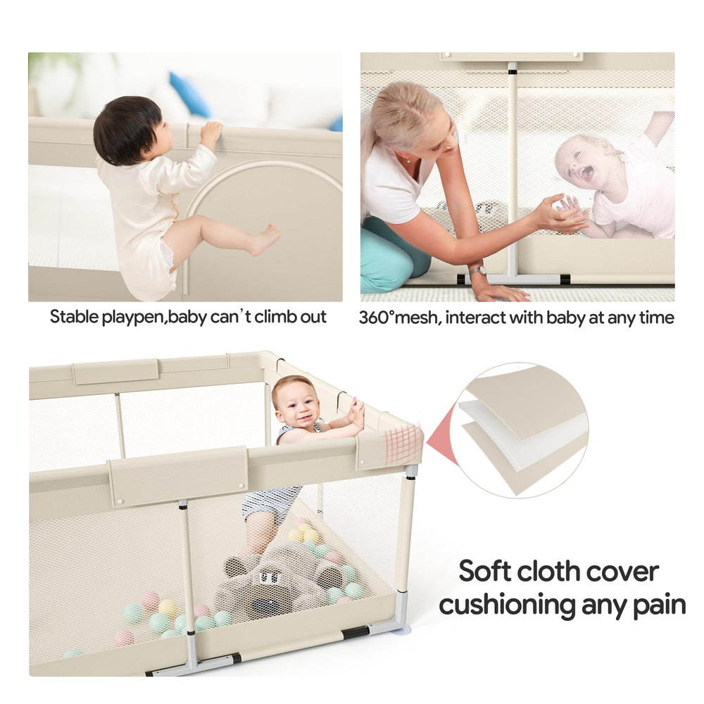 Fodoss foam-padded edges protect babies during contact.