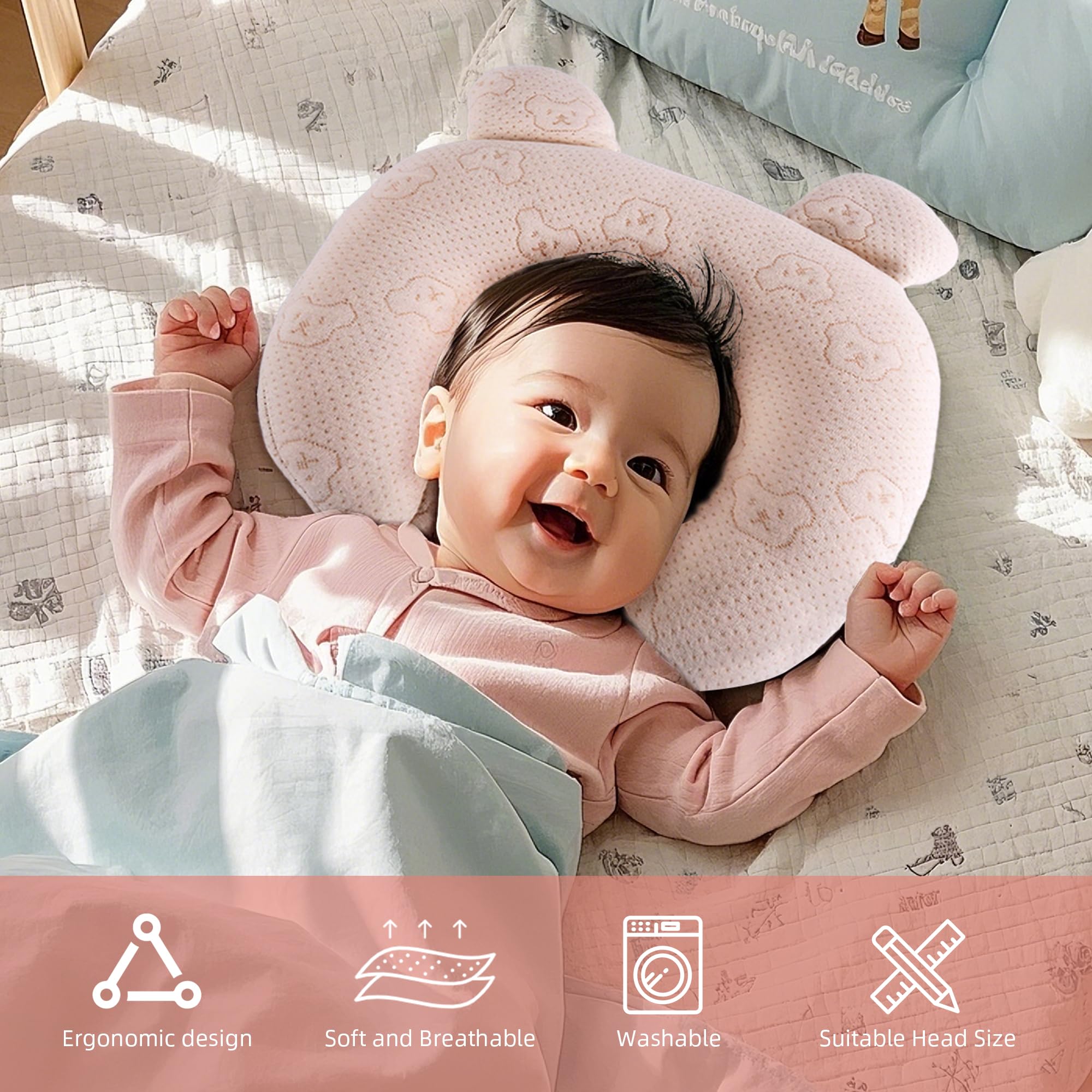Foileon adjustable elevation helps customize head support as baby grows