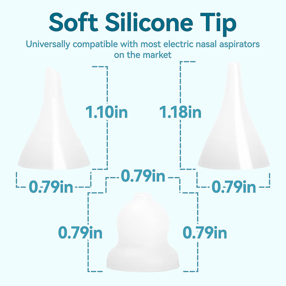Foily soft silicone baby tips provide comfortable, safe mucus removal.