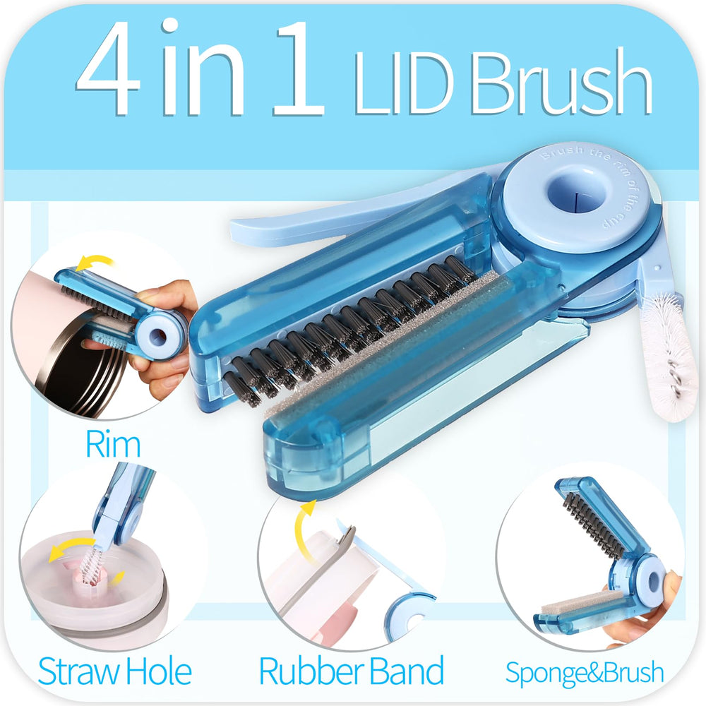 Fojaglad spiral crevice straw brush cleans narrow lid grooves