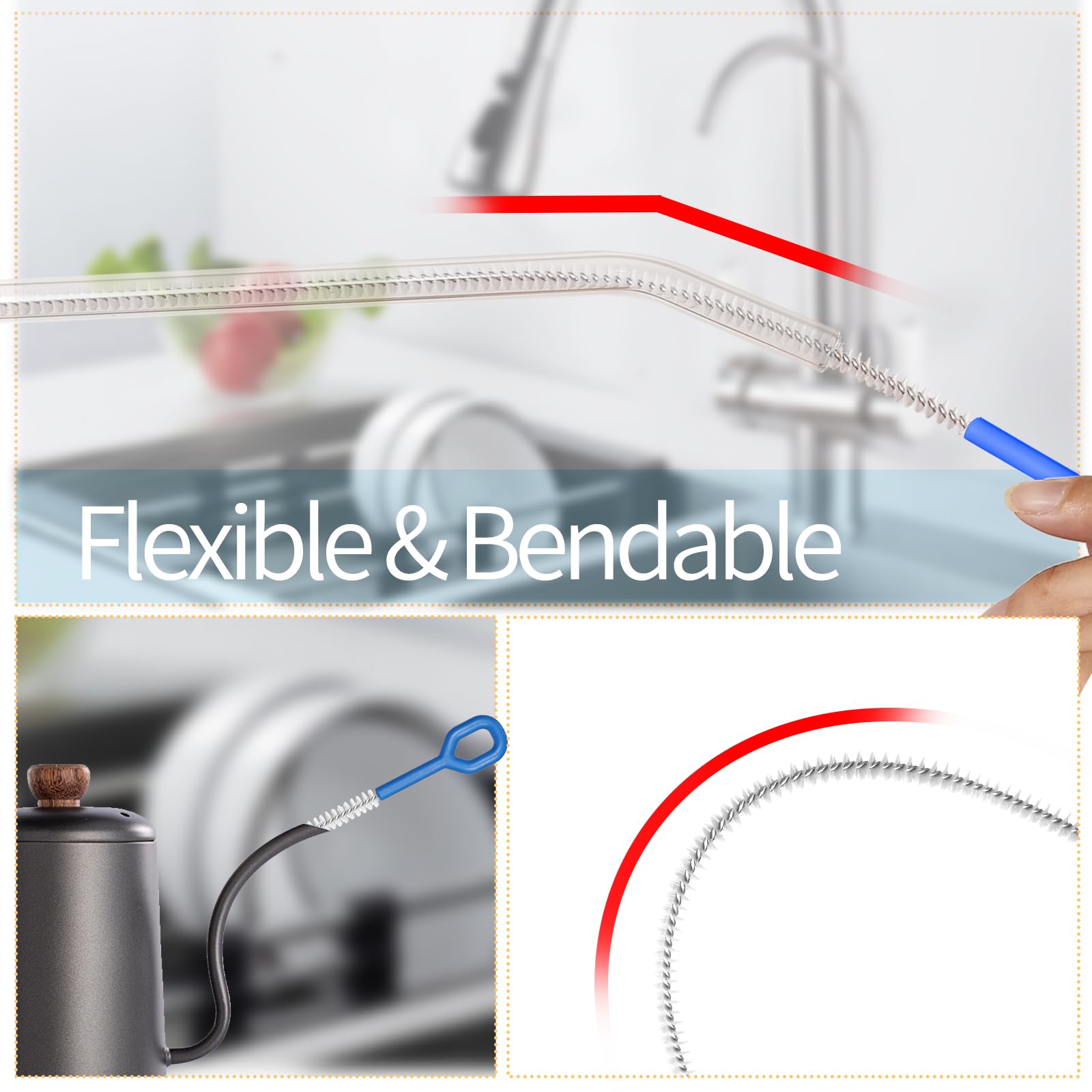 Fojaglad 180-degree spout brush targets rim stains.